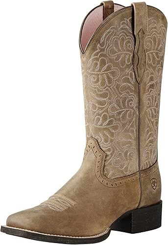 Amazon.com | Ariat Women's Round Up Remuda Western Boot | Mid-Calf Ariat Round Up Remuda, Boots For Quince, Boots Vaqueras, Ariat Boots Women's, Vaquera Boots, Western Boots For Women, Womens Ariat, Cowgirl Boots Square Toed, Brown Cowgirl Boots