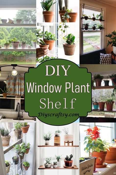 Clear Window Plant Shelf, Diy Garden Window Kitchen, Kitchen Shelves For Plants, Diy Window Planter Boxes Indoor, Plant Shelves For Kitchen Window, Window Stand For Plants, Indoor Plant Stand Ideas Window, Plant Shelf Over Kitchen Sink, Plant Rod Window