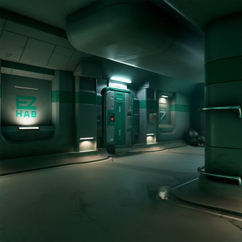 This was my Final Year Project for University, I decided to base it on the Port Olisar EZ Hab environment while also adding my own original environment onto it (Botany Lab), I used the Deferred Mesh Decal workflow with weighted normals to be as accurate as possible, utilizing procedural blueprints for wear and tear with Decals to break up the environment. This piece received 3rd at Gradex an Industry Judged Internal competition at Staffordshire University for Environment Art. Alien Isolation Game, Botany Lab, Scifi Lab, Lego Architecture Building, Plant Creature, Sci Fi Laboratory, Scifi Corridor, Final Year Project, Enemy Of The State