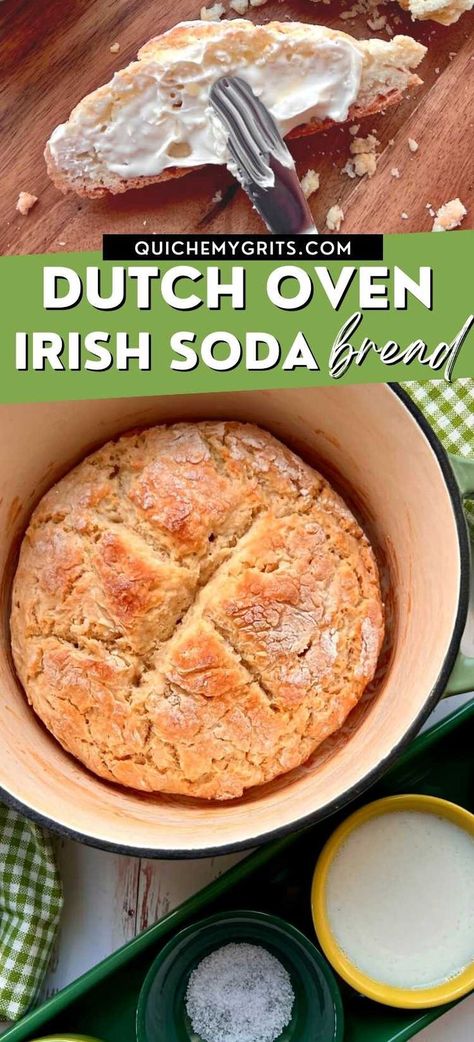 Irish soda bread in a dutch oven. Irish Pot Roast, Bread Without Yeast, Irish Bread, Irish Soda Bread Recipe, Dutch Oven Bread, Irish Butter, Irish Soda, Dutch Oven Recipes, Irish Soda Bread