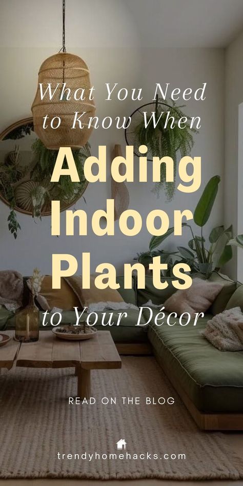 The placement of indoor plants is just as important as selecting the right ones. Have you ever considered how a plant's location impacts its health and your home’s aesthetics? This post provides the knowledge to select, place, and care for indoor plants. Whether you’re in a spacious house, a cozy apartment, or a stylish condo, there’s a plant that fits every space and lifestyle. Ready to enhance your home with plants? Click to read the full guide on the Trendy Home Hacks blog or save this pin! House With Indoor Plants, Indoor Plants Shelves Display, House Plant Placement, How To Add Plants To Your Home, Decor With Plants In Living Room, How To Place Plants In Your Home, Where To Place Plants In Your Home, Indoor Plant Placement Ideas, Interior Plants Aesthetic