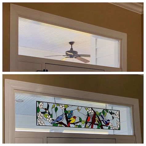 Stained Glass Transom Windows - Browse Our Catalog Cabinet Insert, Stained Glass Transom, Glass Transom, Transom Window, Vinyl Frames, Glass Window Art, Making Stained Glass, Stained Glass Birds, Stained Glass Window Panel