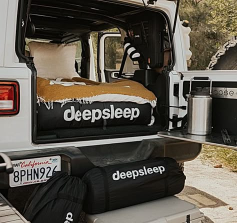 Jeep Air Mattress | Deepsleep4jeeps | United States Jeep Wrangler Air Mattress, Jeep Van Life, Jeep Stuff For Women, Jeep Soft Top Hacks, Jeep Wrangler Camping Ideas, Jeep Organization Ideas, Camping In Jeep, Jeep Camping Wrangler, Jeep Wraps Ideas