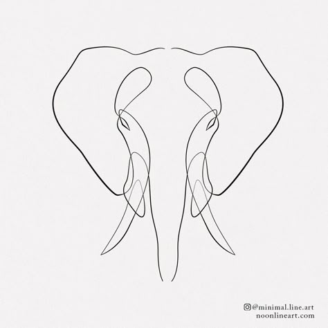 Elephant Line Work Tattoo, Elephant Tattoos Line Art, Elephant Fine Line Tattoo, Elephant Head Tattoo Design, Energetic Tattoo, One Line Elephant, Line Art Elephant, Elephant Head Drawing, Head Tattoo Design