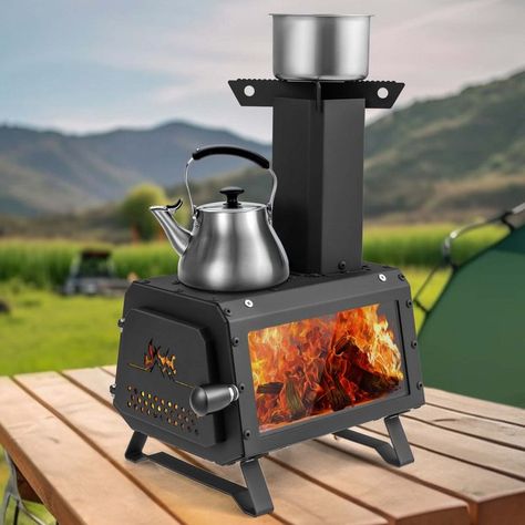 Outdoor Wood Stove, Small Wood Burning Stove, Camping Wood Stove, Camping Breakfast, Stove Heater, Tabletop Firepit, Door Hook, Wood Burning Fire Pit, Backpacking Camping