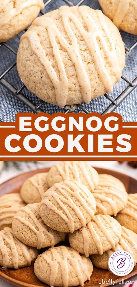 Eggnog Cookies With Rum, Egg Nog Spritz Cookies, Egg Nog Tres Leches Cookies, What To Mix With Eggnog, Best Soft Christmas Cookies, Egg Nog Sugar Cookies, Baking Recipes With Eggnog, Eggnog Cookies Christmas, Egg Nog Cookies Easy