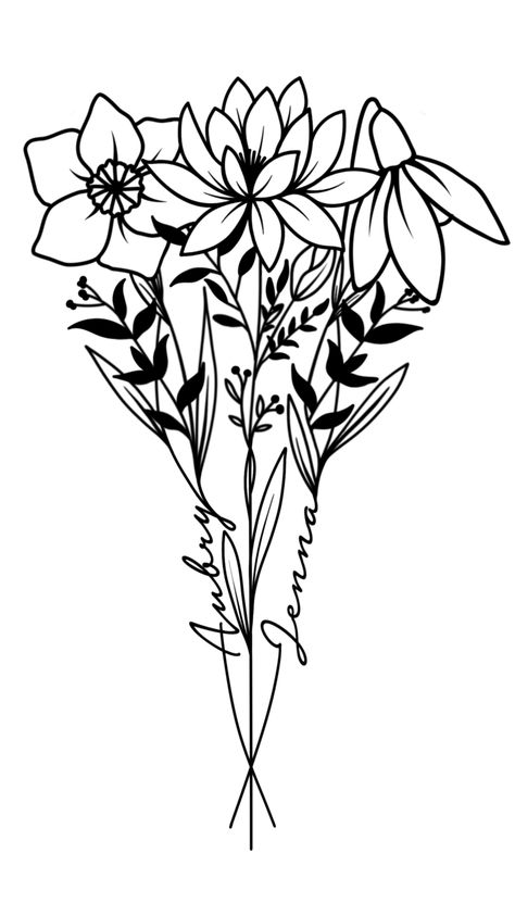 Snowdrop Bouquet, Tattoo Birth Flower, Name Flower, Bouquet Tattoo, Tattoo Name, Birth Flower Tattoos, Water Lilly, Birth Flower, Birth Flowers