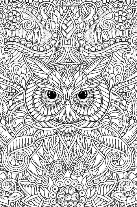 Difficult Coloring Pages For Adults, Mindful Colouring, Colouring Book For Adults, Adult Colouring Book, Colouring Sheets For Adults, Mandala Book, Mindfulness Colouring, Owl Coloring Pages, Adult Colouring Printables