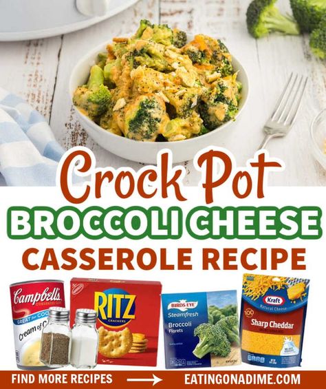 Crockpot Broccoli Cauliflower Casserole, Crock Pot Broccoli Cheese Casserole, Broccoli Crock Pot Recipes, Brocoli Rice Cheese Casserole Crockpot, Crockpot Broccoli And Cheese Casserole, Broccoli Casserole In Crockpot, Chicken Broccoli Rice Casserole Crockpot Easy Recipes, Broccoli Casserole Slow Cooker, Crockpot Broccoli Cheese Casserole