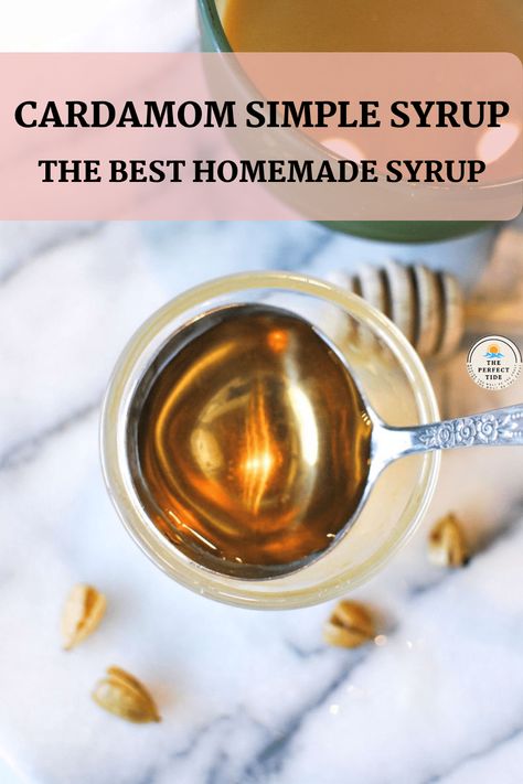 Cardamom Simple Syrup Recipe, Cardamom Coffee Syrup, Cardamom Syrup Recipe, Cardamom Syrup For Coffee, Latte Syrup Recipe, Pantry Apothecary, Coffee Simple Syrup, Cardamom Simple Syrup, Sugar Free Syrup Recipe