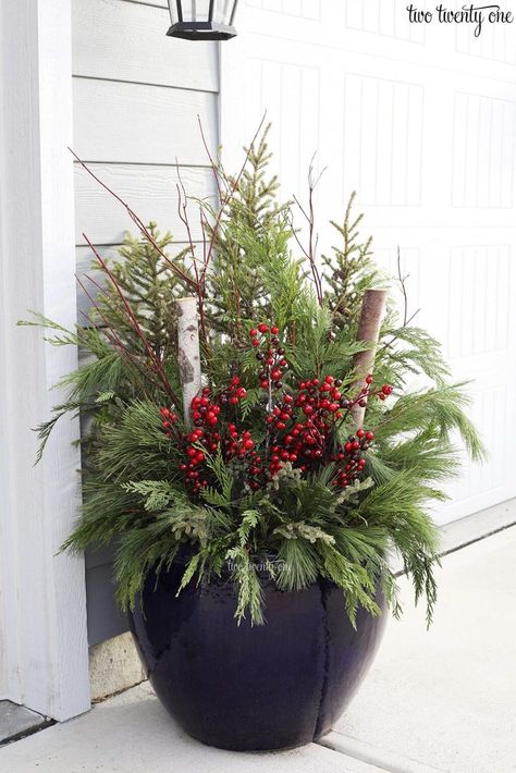 Farm Exterior, Christmas Window Boxes, Christmas Planter, Christmas Urns, Outdoor Christmas Planters, Christmas Florals, Holiday Planter, Winter Arrangements, Winter Planter