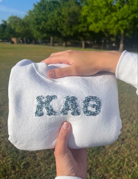 kappa alpha theta sorority sweatshirt Sorority Embroidered Sweatshirt, Kappa Alpha Theta Merch, Sorority Letters Sweatshirt, Theta Sweatshirt, Theta Merch, Bid Day Ideas, Sorority Sweatshirts, Sorority Letters, Theta Sorority