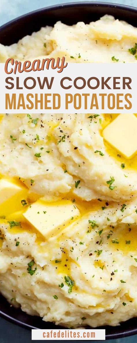 Crock Pot Mashed Potatoes, Potatoes Crockpot, Slow Cooker Mashed Potatoes, Potato Recipes Crockpot, Crockpot Mashed Potatoes, Cream Cheese Potatoes, Crock Pot Potatoes, Easy Mashed Potatoes, Best Mashed Potatoes