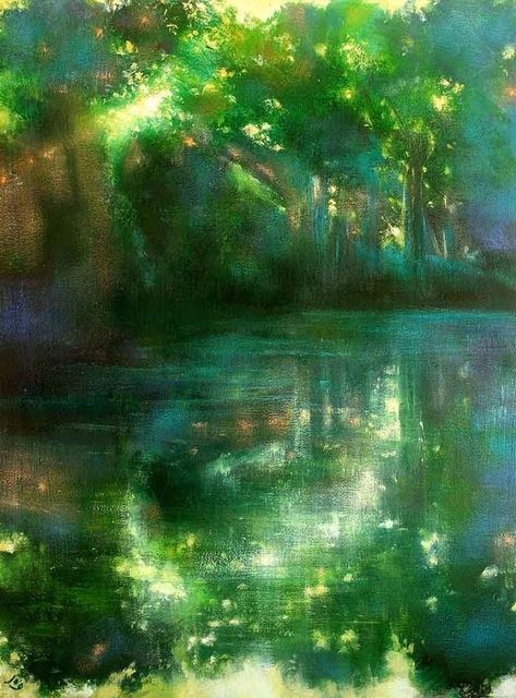 Green Paintings, River Art, Green Art, Green Aesthetic, Free Paper, Abstract Landscape, Painting Inspiration, Art Works, Landscape Art