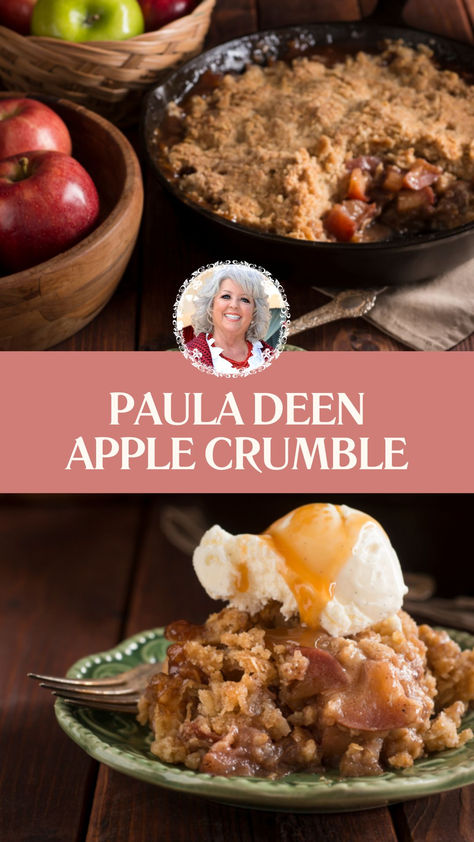 Paula Deen Apple Crumble Recipe Paula Deen Apple Crisp, Easy Apple Crumble With Oats, Apple Crisp Recipe With Oats Crumble, Quick Apple Crumble, Deep Dish Apple Crisp, Apple Crumble Recipe With Oats, Dutch Apple Crumble, Apple Pie Crumble Topping, Apple Pie Crisp