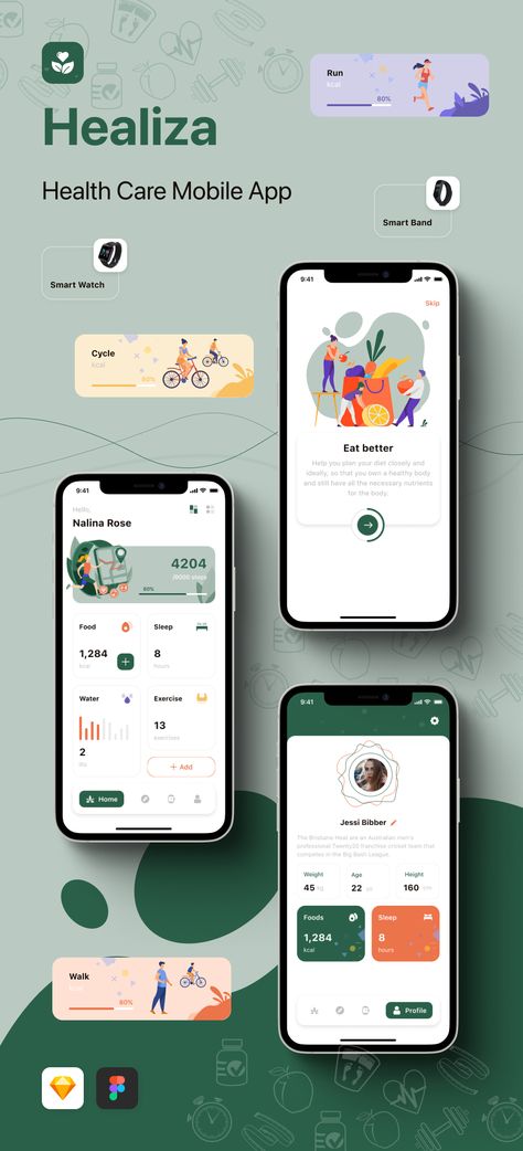 Medical Application Design, App Moodboard Inspiration, App Design Presentation, Healthcare App Design, Ux Ui Presentation, Healthcare App Ui, Wellness App Design, Telemedicine Design, Fitness App Ui Design