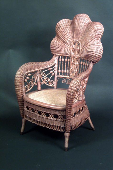 Wicker Victorian seating chair/arm chair natural Vintage Wicker Furniture, Wicker Armchair, Antique Wicker, Bamboo Furniture, Victorian Furniture, Pink Chair, Wicker Chairs, Victorian Decor, Fantastic Furniture