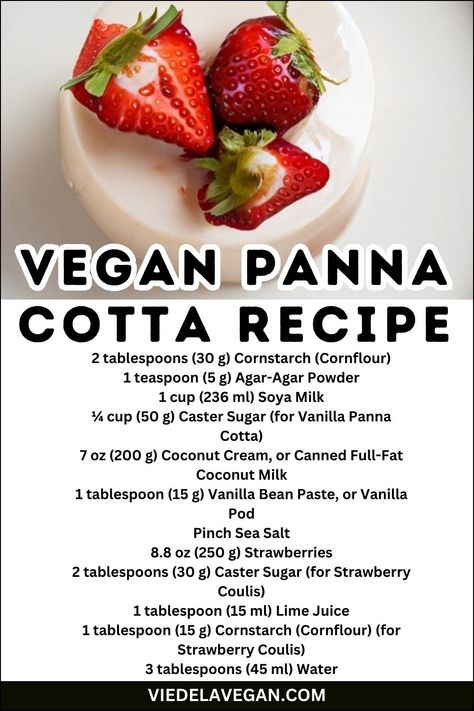 Smooth Vegan Panna Cotta Panacotta Recipe Vegan, Best Panna Cotta Recipe, Vegan Panna Cotta, Panna Cotta Recipe, Vegan Baking Recipes, Spiralizer Recipes, Decadent Chocolate Cake, Vegan Dessert, Potluck Recipes