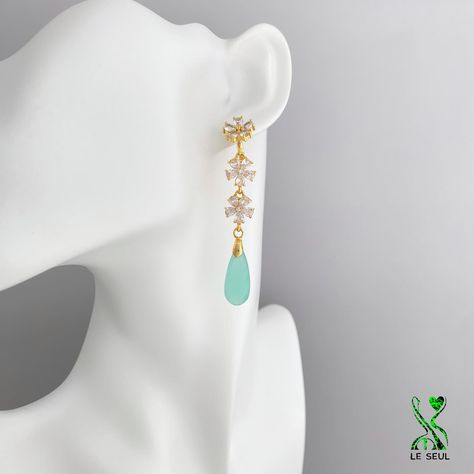 This beautiful pair of Aqua Chalcedony earrings is elegant and delicate, perfect for daily wear or special occasions. Chalcedony Earrings, Aqua Chalcedony, Daily Wear, Special Occasion, How To Wear, Quick Saves, Instagram