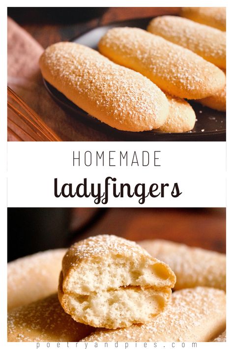 Ladyfingers Recipe, Homemade Ladyfingers, Lady Fingers Recipe, Powdered Sugar Cookies, Lavender Shortbread Cookies, Easy To Make Cookies, Raspberry Cookies, Egg Bowl, Lady Fingers