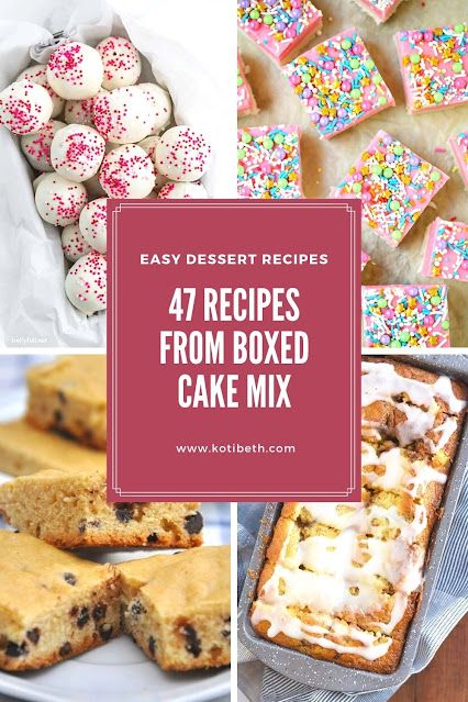 47 Easy cake mix recipes. This has cake mix desserts and even breakfasts. Learn how to make easy dessert cake mix recipes with few ingredients. Make semi homemade desserts with yellow, white, or chocolate boxed cake mixes. This has recipes for cake mix cookies, bars, waffles, pancakes, and more easy dessert recipes with cake mixes. Semi Homemade Desserts, Betty Crocker Cake Mix Recipes, Cake Mix Cookies Bars, Cake Mix Dip, Easy Cake Mix Recipes, Cake Mix Ideas, Cake Batter Fudge, Cake Mix Hacks, Yellow Cake Mix Recipes