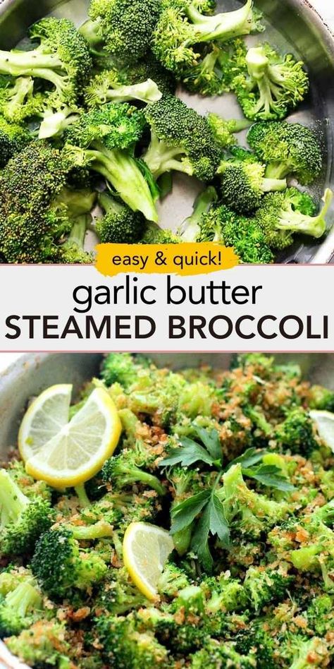 This garlicky steamed broccoli with crispy, buttery panko is an easy 25-minute recipe. A splash of lemon juice and herby parsley brighten everything up for the perfect summer side! Toss it with Alfredo sauce for a creamy bite. Fresh Steamed Broccoli, Broccoli Seasoning Steamed, How To Make Good Broccoli, Steamed Broccoli Recipes Seasoning, Stem Broccoli Recipes, Sauce For Broccoli Easy, How To Steam Broccoli Without A Steamer, Brocolini Recipes Oven, How To Cook Broccolini Easy Recipes