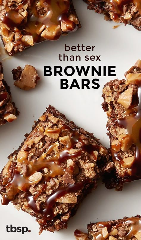 Better Than Boyfriend Brownies, Better Than Anything Brownies, Better Than Anything Bars, Brownie Add In Ideas, Brownie Bar Party Ideas, Salted Caramel Brownie Recipe, Dessert Bars Recipes Easy, Chocolate Dessert Bar, Brownie Mix Recipes