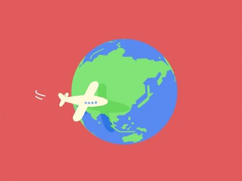 Travel Animation, Globe Animation, Travel Gif, World Gif, Earth Gif, Cartoon Airplane, Motion Graphics Tutorial, Animation Stop Motion, Cool Optical Illusions