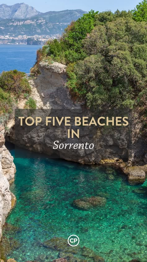 You don't need to venture far to find sublime swimming spots in Sorrento. Sorrento Photo Spots, Beaches In Sorrento Italy, Sorento Italy Pictures, Sorrento Beach Club, Sorrento Honeymoon, Naples Italy Aesthetic, Italy Beach Aesthetic, Sorrento Italy Aesthetic, Family Europe Trip