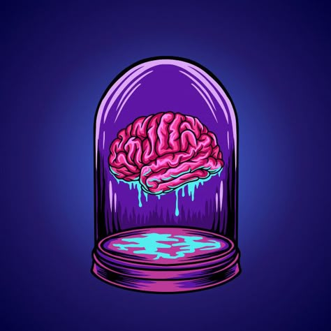 Brain Premium Vector | Free Vector #Freepik #freevector #freelogo #freeparty #freedesign #freehalloween Trippy Brain Art, Trippy Vector Art, Brain Illustration Design, Mind Art Brain Illustrations, Brain Illustration Art, Brain Art Drawing, Freepik Vector Free, Free Your Mind Art, Brain Wallpaper