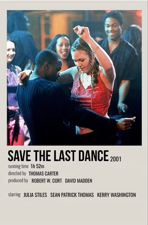 minimal polaroid movie poster for save the last dance Save The Last Dance Movie, Sean Patrick Thomas, Stiles And Derek, Polaroid Movie Poster, Dance Movie, Romcom Movies, Movie Hacks, Save The Last Dance, Movies To Watch Teenagers