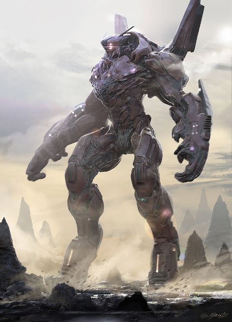 BIG ROBOT Canceled Project, Jerad Marantz on ArtStation at https://www.artstation.com/artwork/XBA2w0 Robot Kaiju, Futuristic Robot Concept Art, Jerad Marantz, Robot Battle, Pacific Rim Jaeger, Big Robot, Battle Robots, Robot Animal, Big Robots