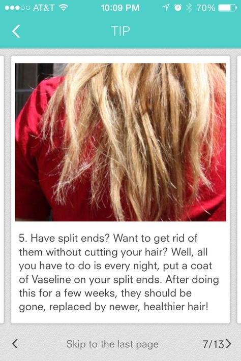 Use Vaseline to help heal split ends How To Help Split Ends, How To Heal Split Ends, Heal Split Ends, Hair Remedies For Damaged Hair, Remedies For Damaged Hair, Fix Damaged Hair, Damaged Hair Diy, Woman Tips, Hair Tea