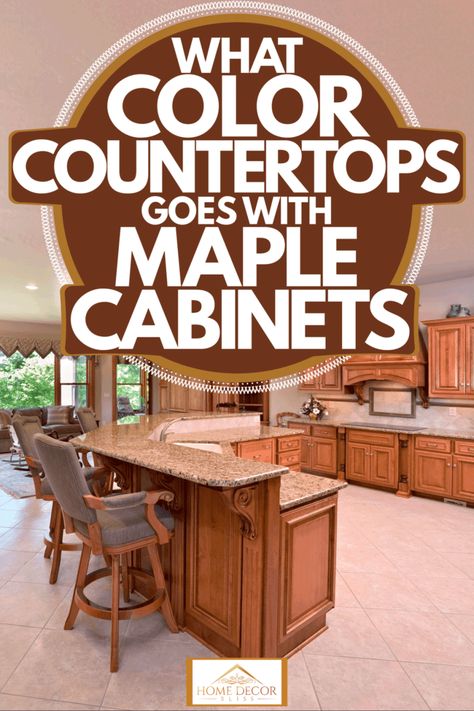 What Color Countertops Goes With Maple Cabinets - Home Decor Bliss Maple Cabinets Countertop Ideas, What Color Countertops With Maple Cabinets, Maple Cabinets With White Quartz Countertops, Maple Cabinet Backsplash Ideas, Maple Kitchen Cabinets With Dark Counter, Maple Kitchen Cabinets With Black Countertops, Granite Countertops Maple Cabinets, Maple Kitchen Cabinets With Granite Countertops, Kitchen Design With Maple Cabinets