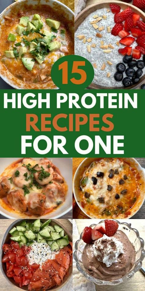 Healthy High Protein Recipes Dinners, High Protein Savoury Breakfast, Hi Protein Recipes, Easy High Protein Meals For One, High Protein Dinner Ideas Easy, Protein Lunches For Teens, Low Carb Protein Meals, High Protein Meals For One Person, Small High Protein Meals