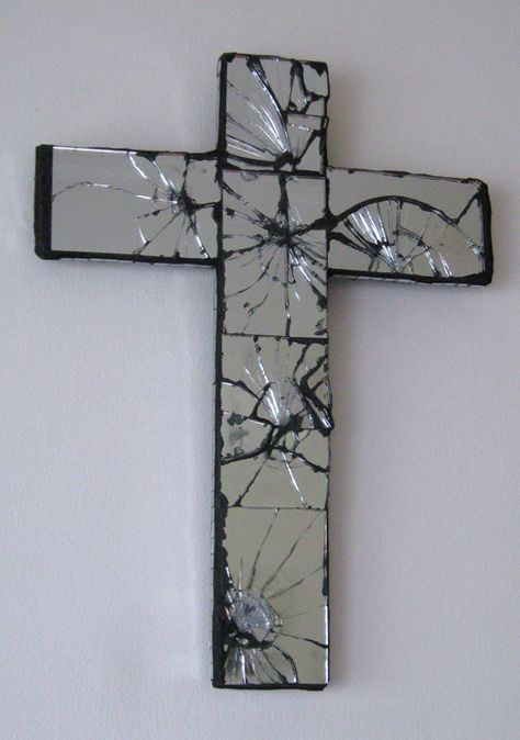 I rather like religious images/icons too: mirrored crucifix Cross Mirror, Hand Painted Crosses, Altar Design, Rugged Cross, At The Cross, Sign Of The Cross, Old Rugged Cross, Broken Mirror, Cross Wall