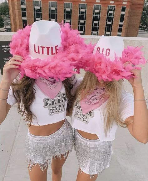 Western Big Little Reveal, Big Sis Lil Sis Reveal Ideas, Pink Big Little Reveal, Big Sis Little Sis Reveal Ideas, Country Big Little Reveal, Taylor Swift Big Little Reveal, Cowgirl Big Little Reveal, Big Little Themes Reveal, Cute Big Little Reveal Themes