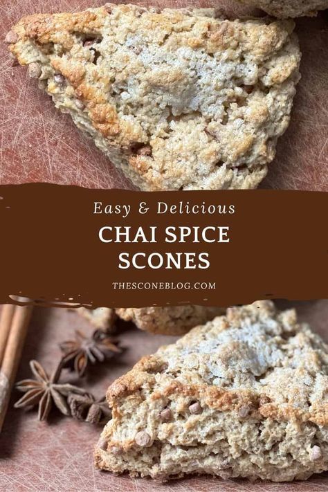 Chai Scones, Irish Scones Recipe, Perfect Scones Recipe, Oat Scones, English Scones, Tea Scones, Spiced Chai, Scones Recipe Easy, Homemade Scones