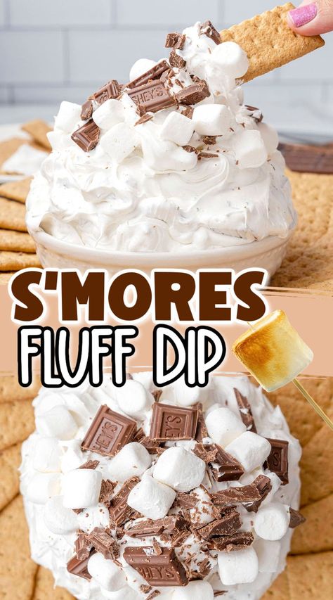 Smores Cheesecake Dip, Cheesecake Smores Dip, S’mores Fluff, Marshmallow Fluff Smores Dip, Dessert Dips With Marshmallow Fluff, S’more Dip Easy, Smores Dip With Marshmallow Fluff, Fluffy Smores Dip, Easy S’mores Dip