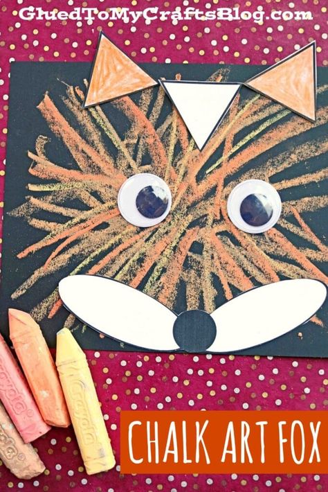 Forest Animal Art Projects For Kids, Fall Projects For Kids Elementary, Fox Art For Kids, Fox Craft Preschool, Summer Craft Ideas For Kids, Fox Craft, Wolf Craft, Fun Chalk Art, Forest Crafts