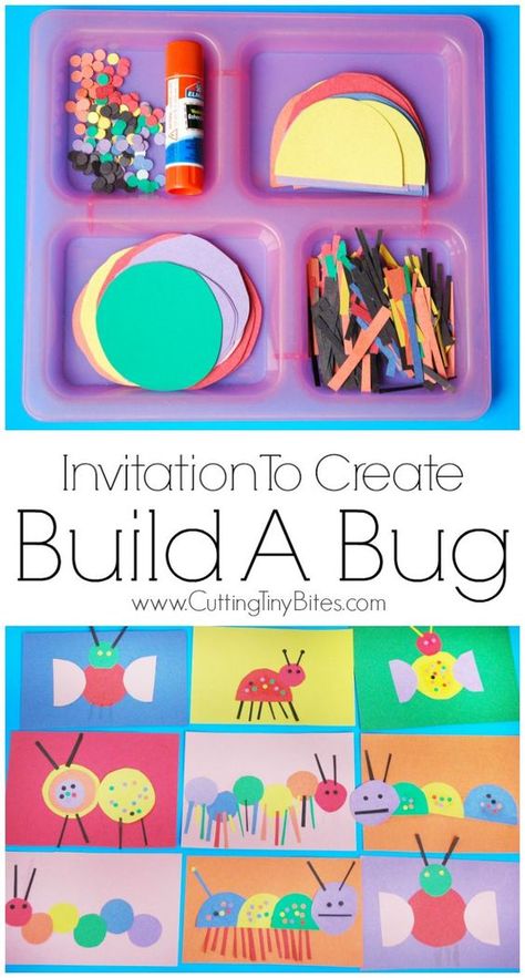 Build a Bug Craft Build A Bug, Invitation To Create, Insects Preschool, Bugs Preschool, Fine Motor Development, Paper Craft For Kids, Kraf Kertas, Bug Crafts, Motor Development