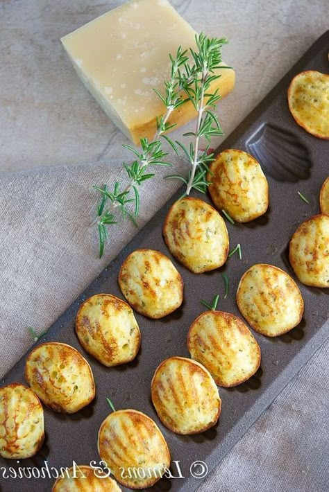 Parmesan Herb Madeleines Madelines Recipe, Madeline Cookies Recipe, Madeleine Recipes, Madeline Cookies, Madeleine Recipe, Boutique Chic, Food Appetizers, Dried Tomatoes, Sun Dried