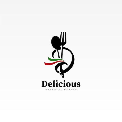 Vector letter d delicious logo premium v... | Premium Vector #Freepik #vector #gourmet #diner #spoon-fork #lunch Catering Logo, Kitchen Logo, Restaurant Flyer, Food Logo Design, Food Menu Design, Graphic Design Flyer, Restaurant Logo, Model House Plan, Restaurant Logo Design