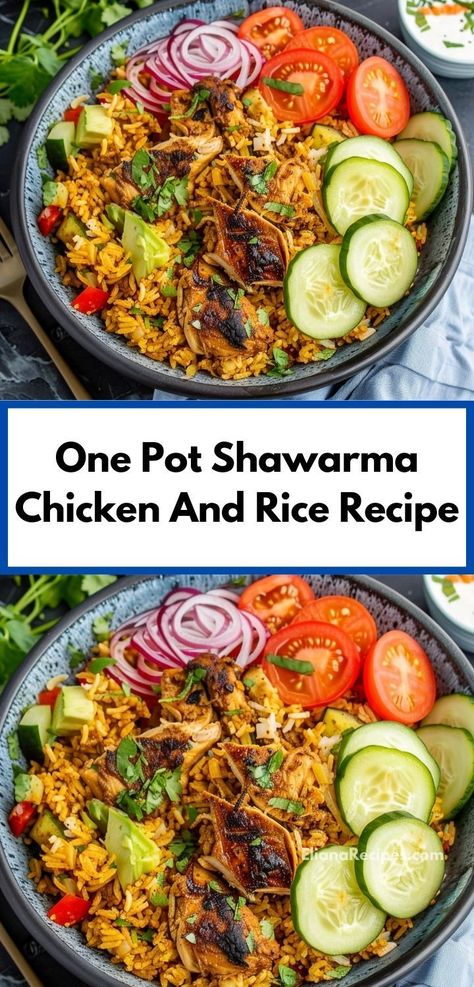 Looking for dinner ideas? Try our One Pot Shawarma Chicken and Rice recipe! Perfect for family dinners or dinner for two, this flavorful dish combines shawarma spices with tender chicken and rice. The Best Chicken And Rice, Chicken Recipes Simple, Chicken Recipe For Dinner, Shawarma Chicken, Chicken And Rice Recipes, The Best Chicken Recipes, Chicken And Rice Recipe, Delicious Family Dinners, Making Chicken