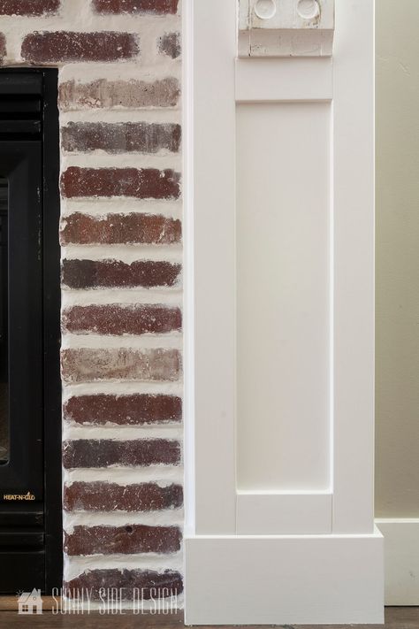 Fireplace Mantle Surround | A Beginners Guide and Tutorial Wood Beam Mantle Brick Fireplace, Diy Craftsman Fireplace Surround, Mantle In Kitchen, Diy Mantle Surround, How To Build A Fireplace Surround, Diy Mantel Fireplace, Build A Fireplace Surround, Fireplace Surround Diy, Farmhouse Style Trim