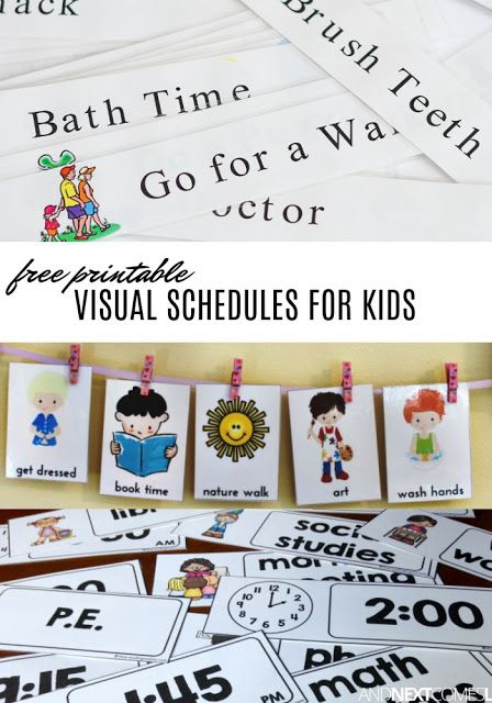 Free visual schedule printables to help kids with daily routines & transitions from And Next Comes L Toddler Visual Schedule, Visual Schedule Printable, Schedule Printable Free, Visual Schedule Preschool, Daily Routine Chart For Kids, Picture Schedule, Daily Routine Chart, Routine Cards, Visual Schedules