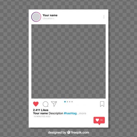 Instagram post with transparent backgrou... | Free Vector #Freepik #freevector #background #mockup #technology #icon Instagram Frame Photobooth, Poster Mockup Free, Photography Name Logo, New Instagram Logo, Polaroid Picture Frame, Instagram Mockup, Red Background Images, Polaroid Picture, Instagram Tools