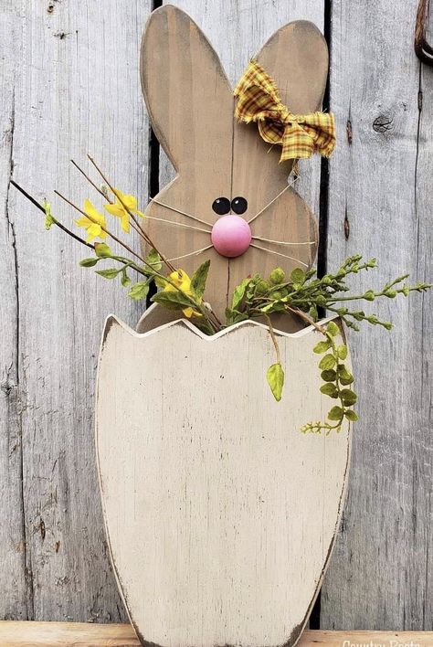 Easter Yard Signs, Diy Wood Easter Projects, Easter Wood Crafts Diy Bunnies, Wooden Carrots Diy, Wooden Bunny Crafts Diy Wood, Spring Wood Craft Ideas, Spring Crafts For Adults To Sell, Wood Bunny Crafts, Wood Easter Crafts