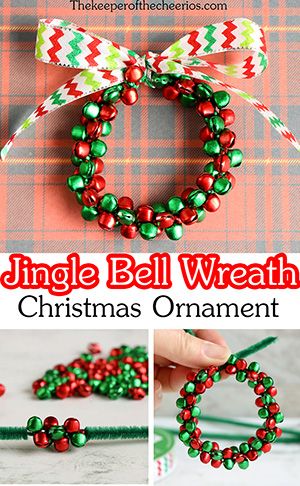 Jingle Bell Wreath, Jingle Bell Crafts, Bell Wreath, Diy Christmas Wreaths, Handmade Christmas Crafts, Christmas Tree Ideas, Holiday Crafts Christmas, Christmas Ornaments Homemade, Christmas Ornament Crafts