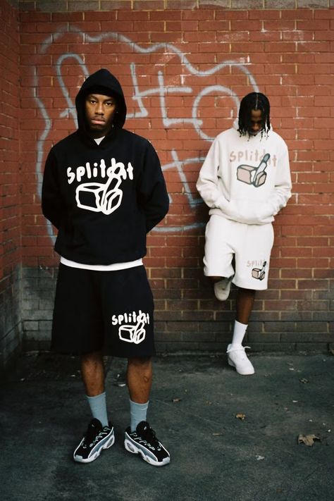 splitdat Releases New "Everybody Eats" Collection | Hypebeast Streetwear Fashion Poses Men, Clothing Brands Photoshoot, Streetwear Photography Ideas, Clothing Brand Poses Men, Streetwear Photography Photoshoot, Uk Clothing Brands, Streetwear Fashion Shoot, Nocta Glide Outfit, Photoshoot For Clothing Brand